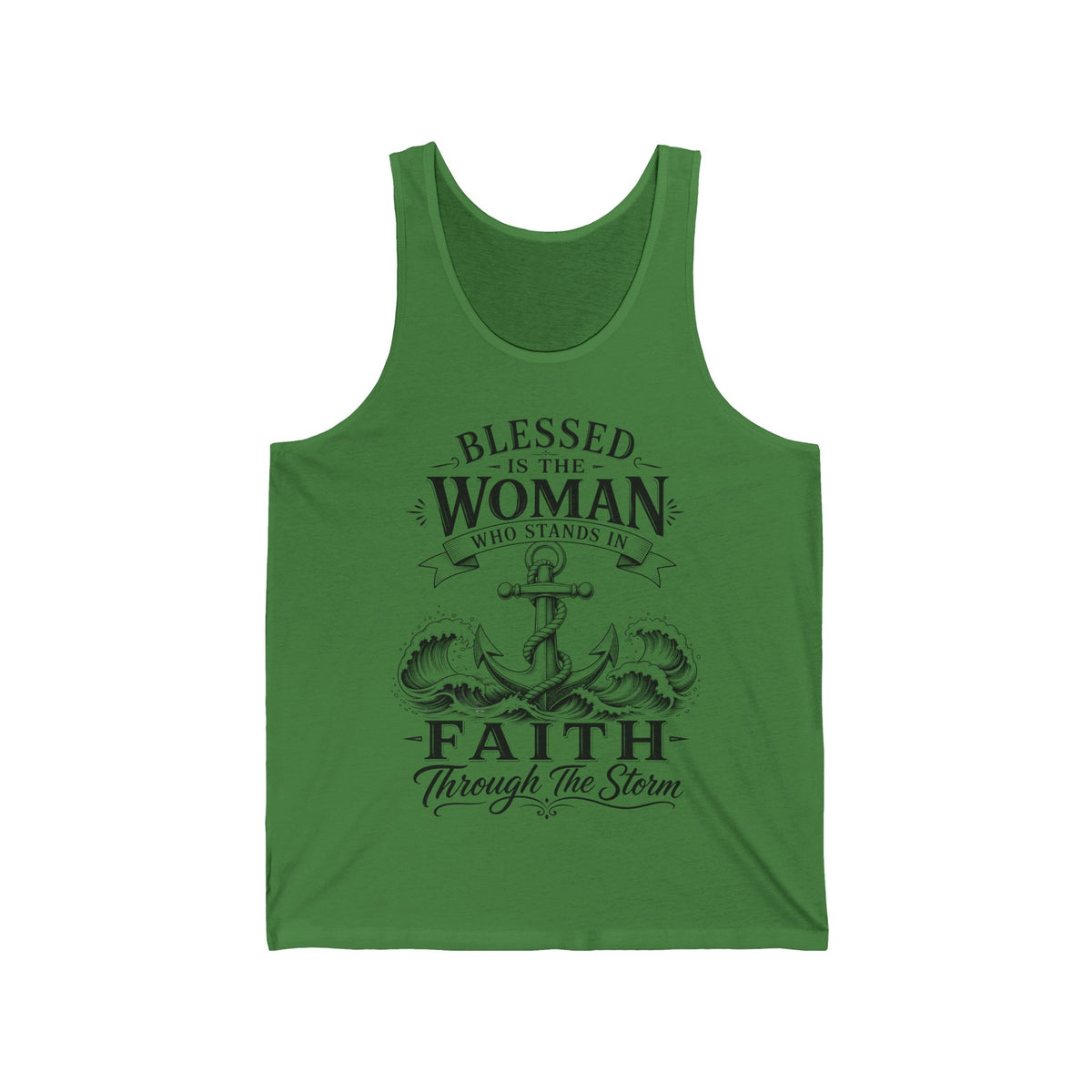 Hebrews 6:19 Blessed Is The Woman Who Stands In Faith Through The Storm Women's Tank Tops